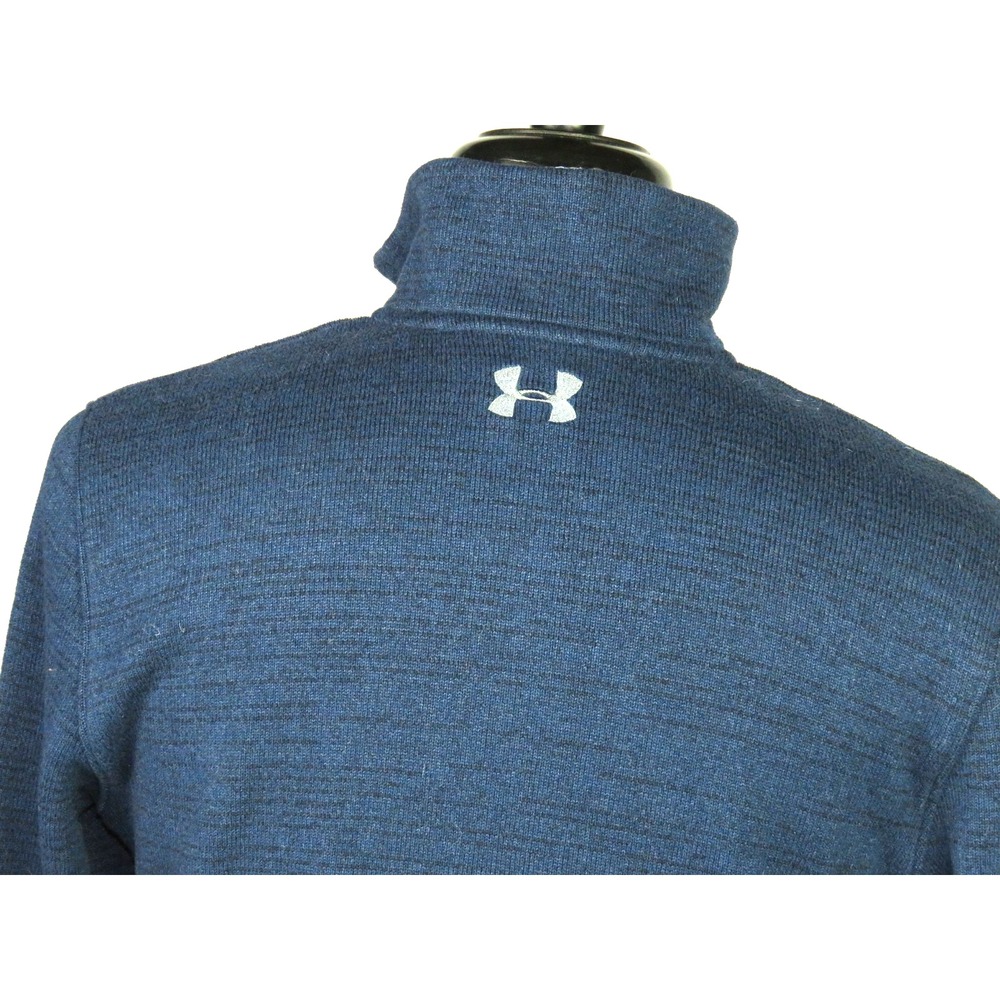 Under Armour Cold Gear Dark Blue Collared Snap Sweater Fleece Jacket Men's Large - Picture 7 of 8